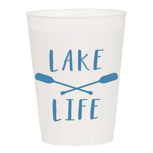Lake Life Oar Reusable Vacation Home Cups - Set of 10 Cups