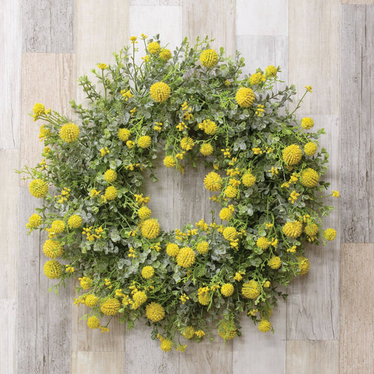 Garden Bliss Wreath, 22", Yellow
