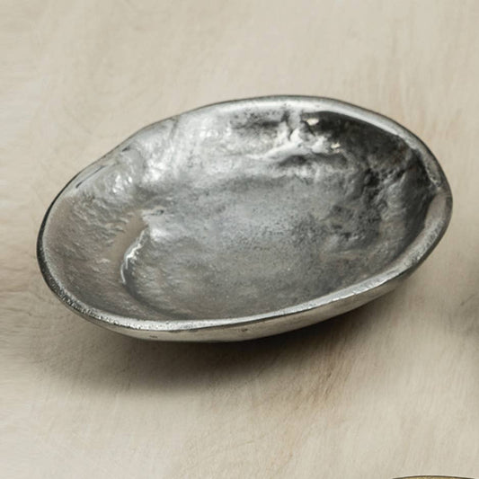 Silver Textured Serving Bowl