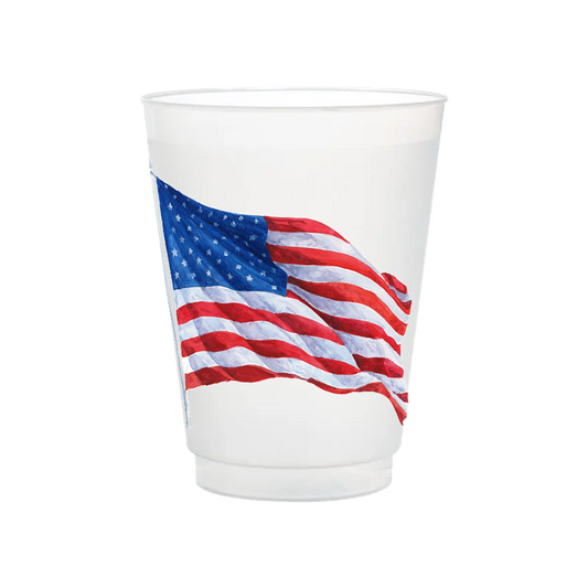 American Flag Frosted Cups | Set of 6