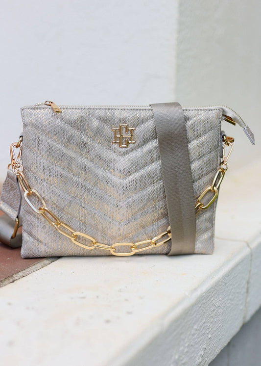 Ariana Quilted Crossbody METALLIC CHAMPAGNE