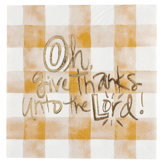 Oh give thanks Beverage Napkin