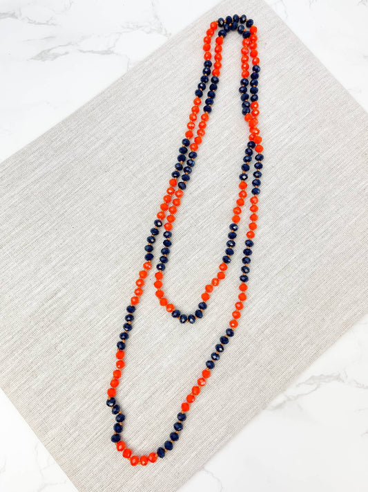 Orange & Blue Endless Beaded Long Necklaces