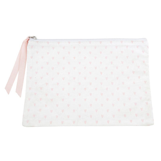 Hearts Canvas Zip Pouch