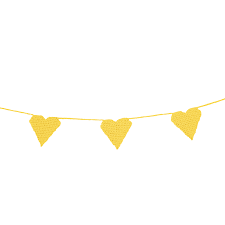 Yellow Heart Crochet Garland