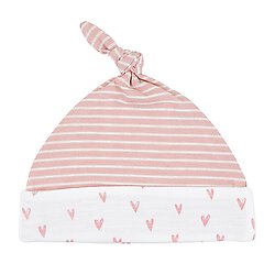 Pink Heart Stripe Knit Hat NWB